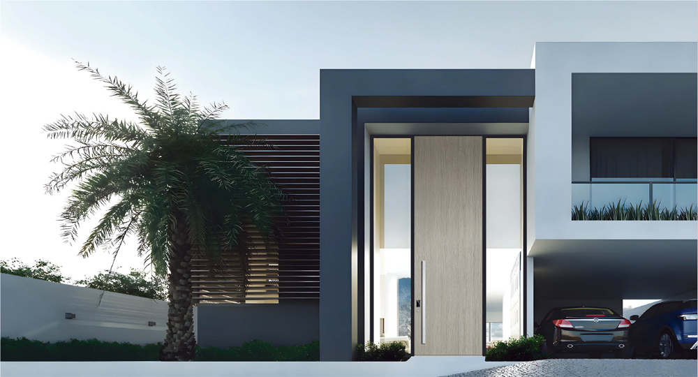 全鋁系統偏軸自然入戶門