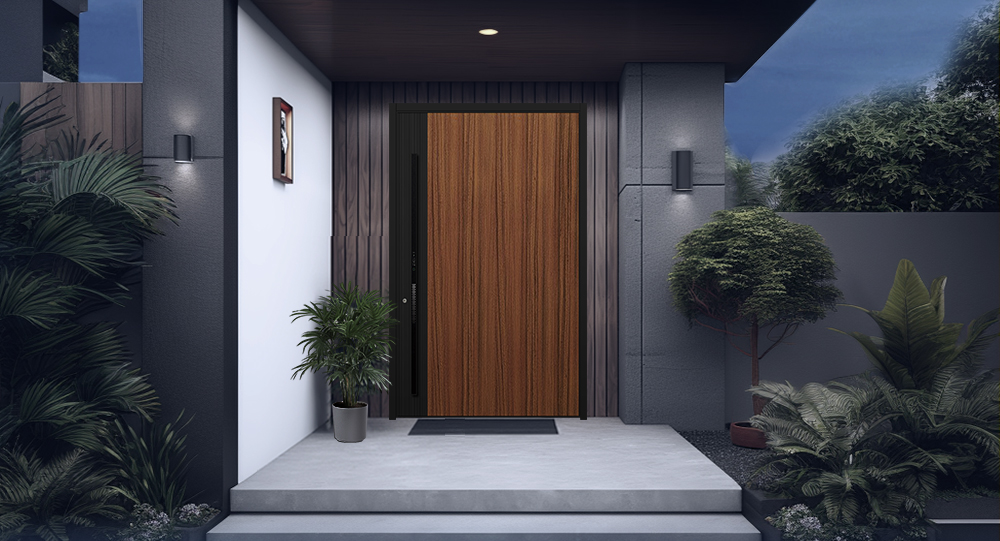 海棠偏軸入戶門